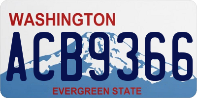 WA license plate ACB9366