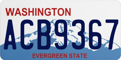 WA license plate ACB9367