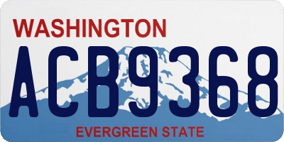 WA license plate ACB9368