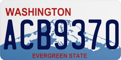 WA license plate ACB9370
