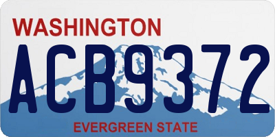 WA license plate ACB9372