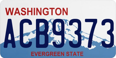 WA license plate ACB9373
