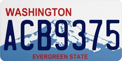 WA license plate ACB9375