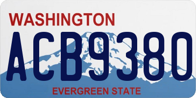 WA license plate ACB9380