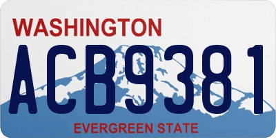 WA license plate ACB9381