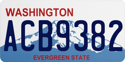 WA license plate ACB9382