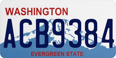WA license plate ACB9384