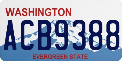 WA license plate ACB9388