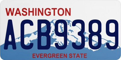 WA license plate ACB9389