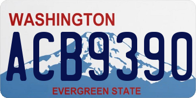 WA license plate ACB9390