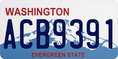 WA license plate ACB9391
