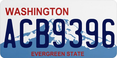 WA license plate ACB9396