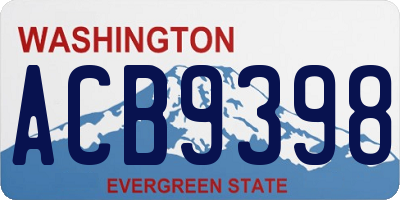 WA license plate ACB9398