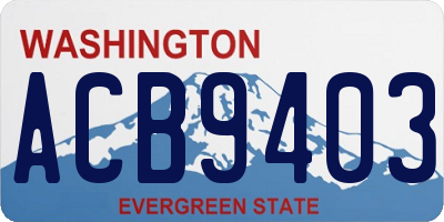 WA license plate ACB9403