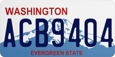WA license plate ACB9404