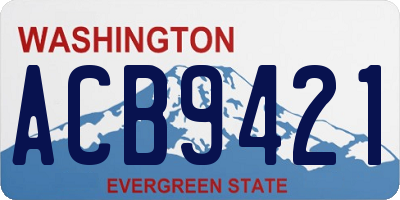 WA license plate ACB9421