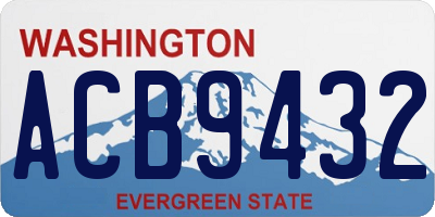 WA license plate ACB9432
