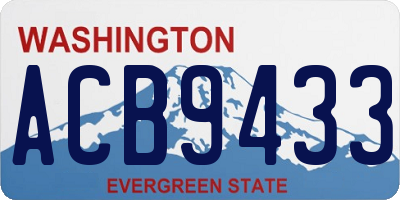 WA license plate ACB9433