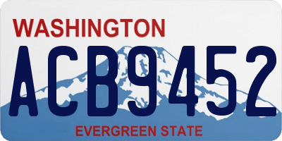 WA license plate ACB9452