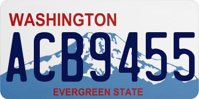 WA license plate ACB9455