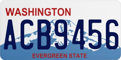 WA license plate ACB9456