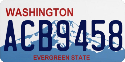 WA license plate ACB9458