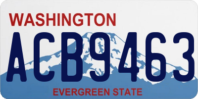 WA license plate ACB9463