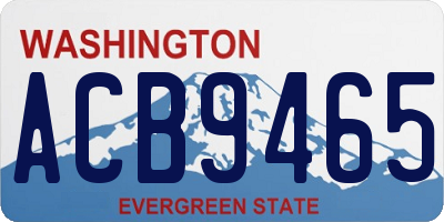 WA license plate ACB9465