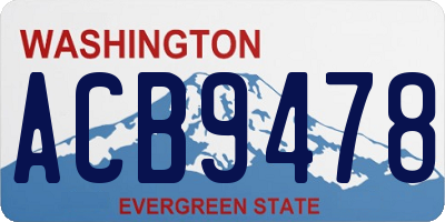 WA license plate ACB9478