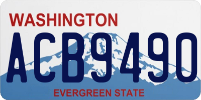 WA license plate ACB9490