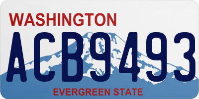 WA license plate ACB9493