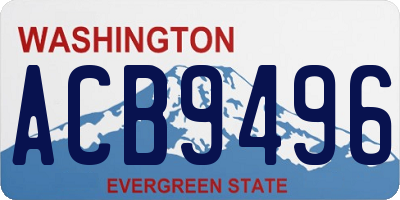 WA license plate ACB9496