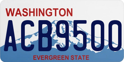 WA license plate ACB9500