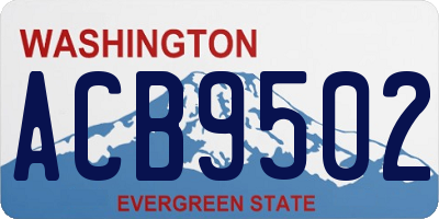 WA license plate ACB9502