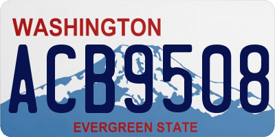 WA license plate ACB9508