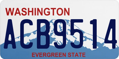 WA license plate ACB9514