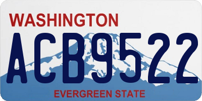 WA license plate ACB9522