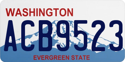 WA license plate ACB9523