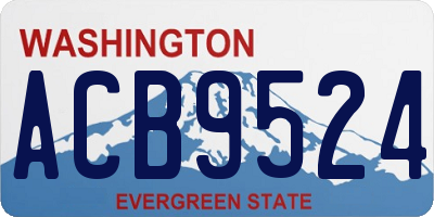 WA license plate ACB9524