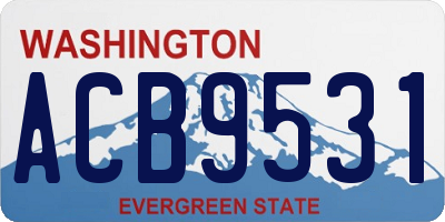 WA license plate ACB9531
