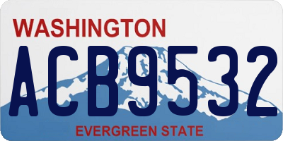 WA license plate ACB9532