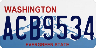WA license plate ACB9534