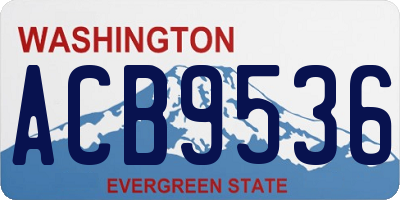 WA license plate ACB9536