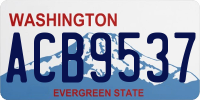 WA license plate ACB9537