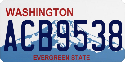 WA license plate ACB9538