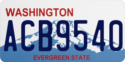 WA license plate ACB9540