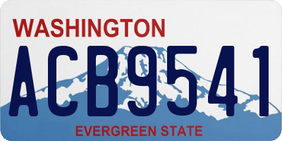 WA license plate ACB9541