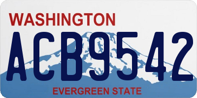 WA license plate ACB9542