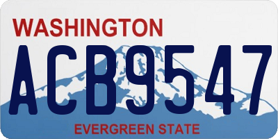 WA license plate ACB9547
