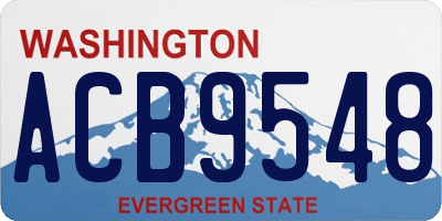 WA license plate ACB9548